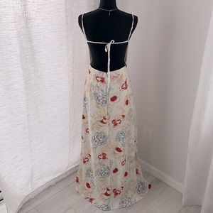 PAPAYA FLORAL ROMPER MAXI DRESS